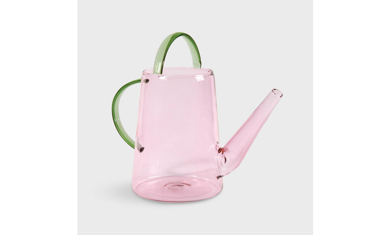 Pink Glass Watering Can