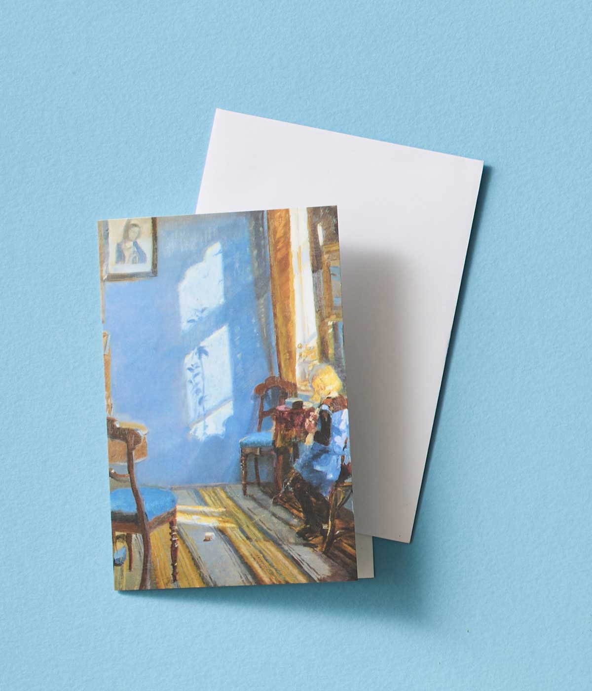 Anna Ancher Greetings Card Sunlight in the Blue Room