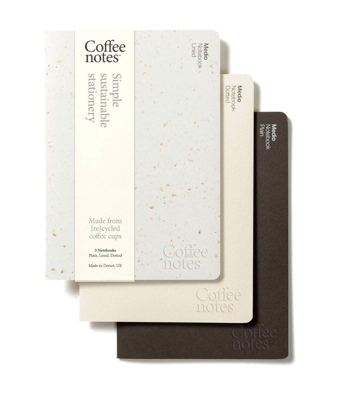 Recycled Coffee Cup A6 Notebook Set of 3