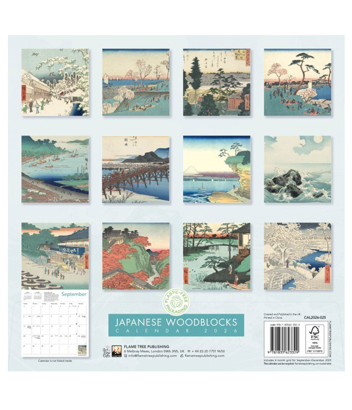 2026 Japanese Woodblocks Wall Calendar