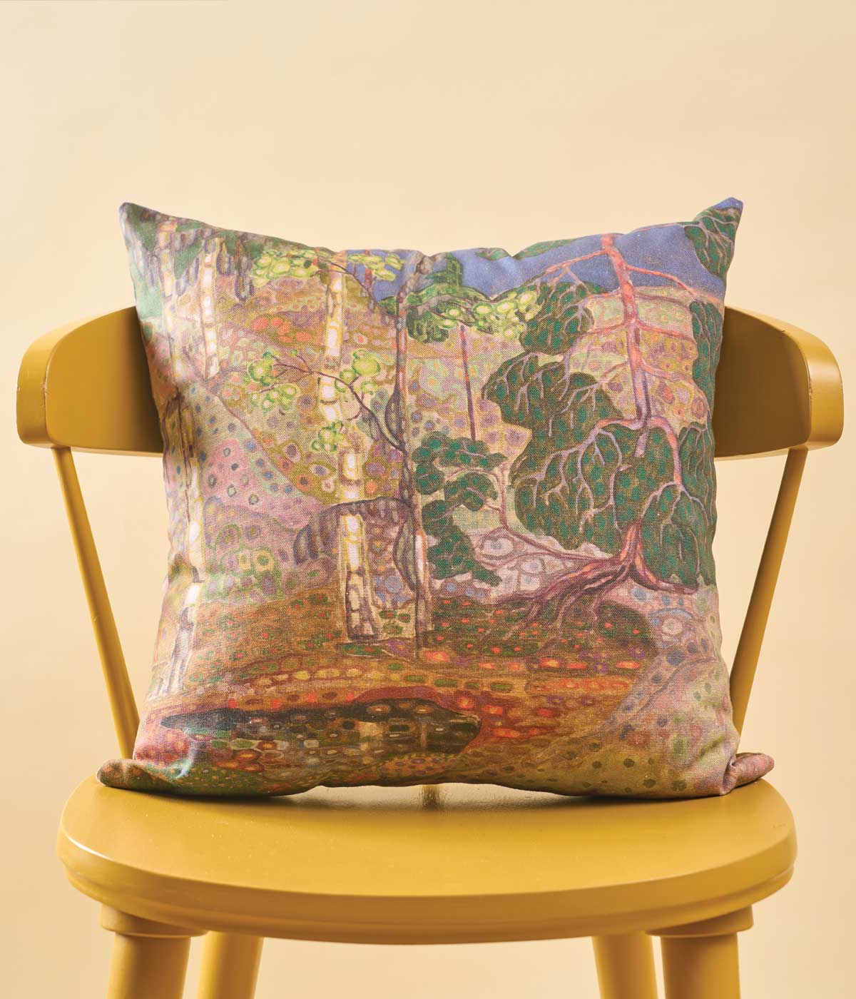 Konrad Mägi Cotton Cushion Cover Norwegian Landscape. Bog Landscape