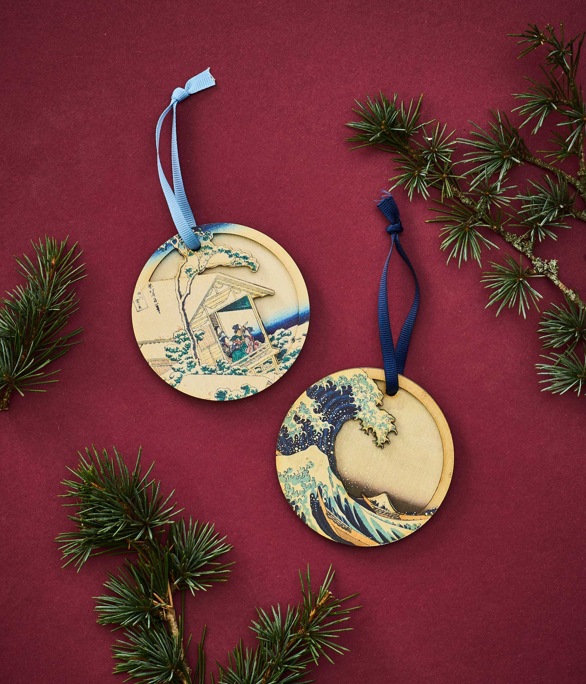 Hokusai Wooden Decoration Morning After Snowfall