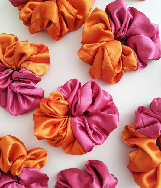 Pink and Orange Oversized Scrunchie