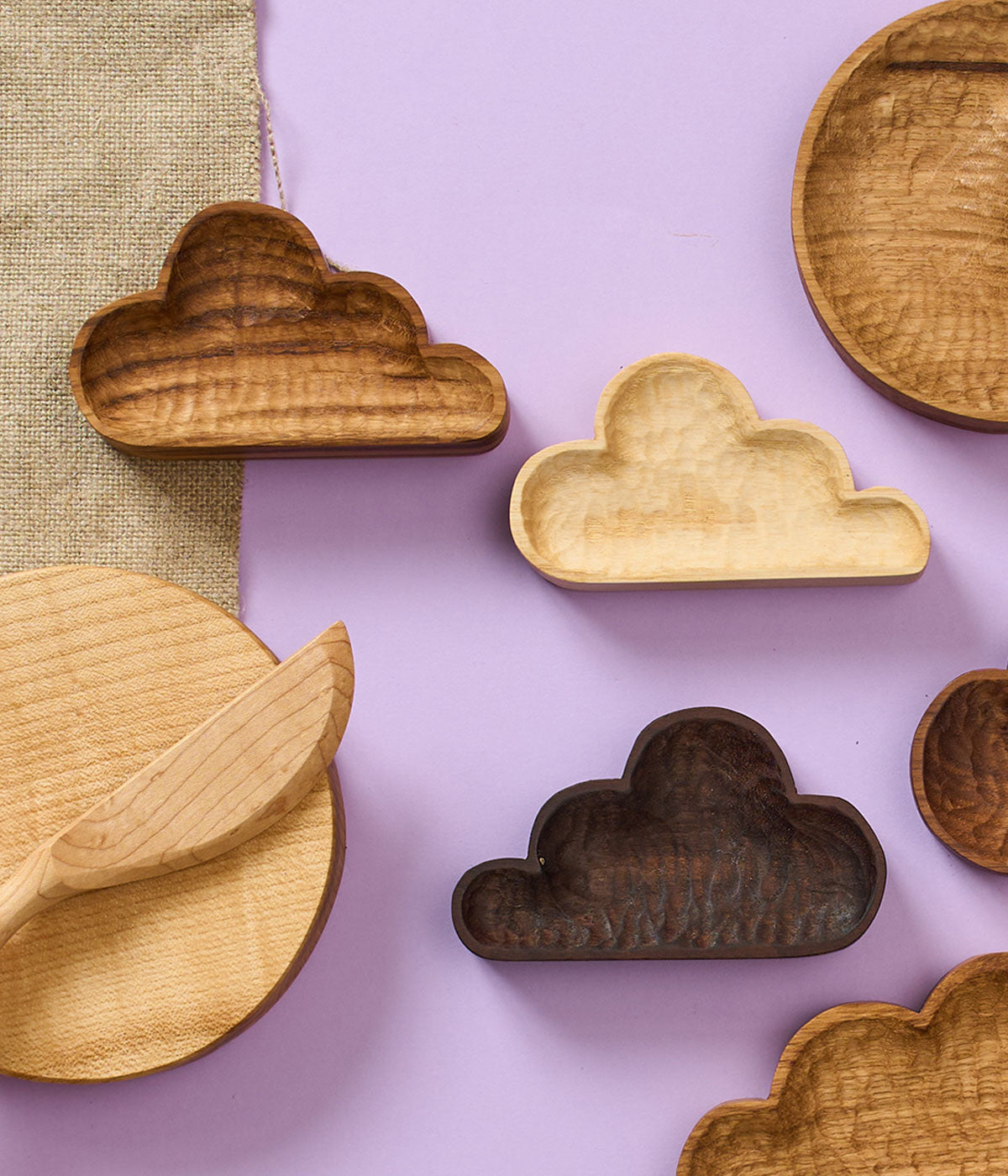 Small Wooden Cloud Trinket Dish