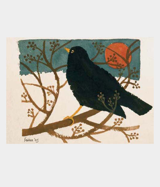 Mary Fedden Blackbird In the Snow Christmas Card Pack of 6