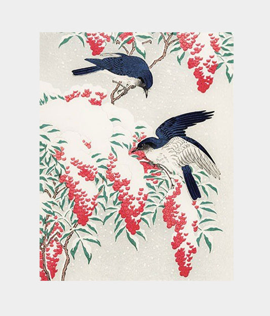 Ohara Koson Flycatchers Christmas Card Pack of 6