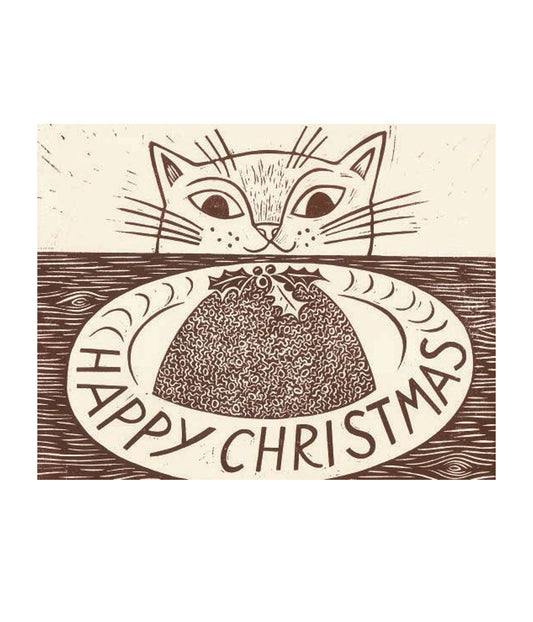 Emily Sutton Christmas Cat Christmas Card Pack of 6