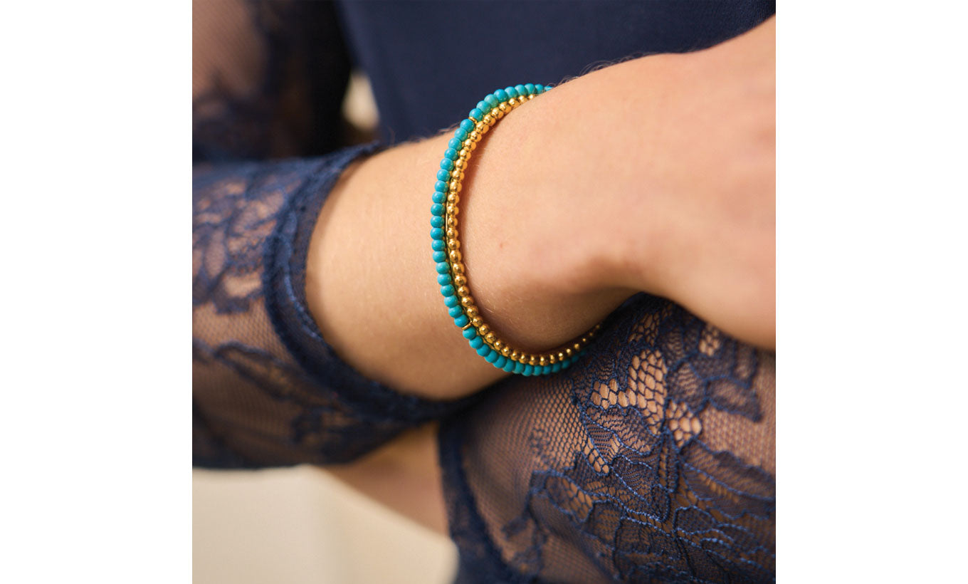 Ottoman Hands Bracelet June Beaded Turquoise
