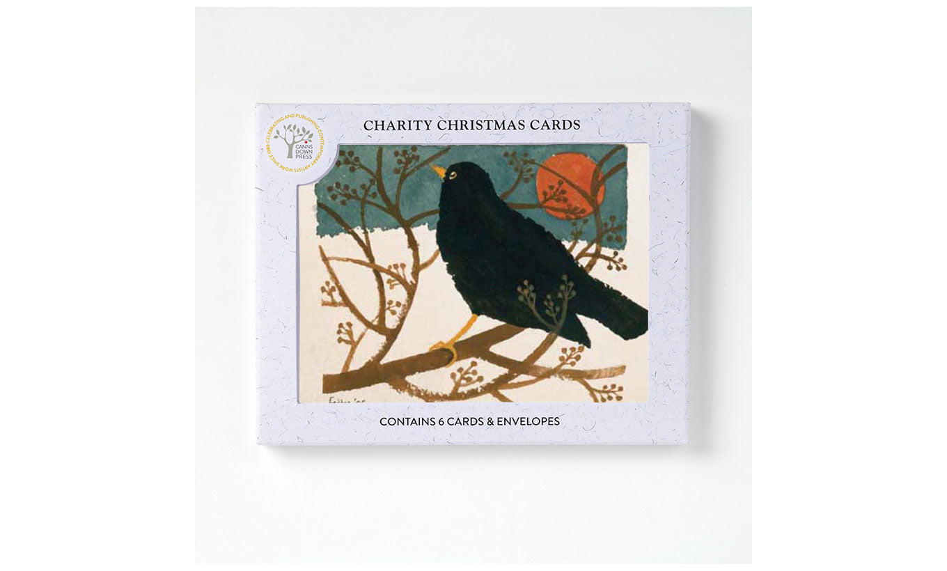 Mary Fedden Blackbird In the Snow Christmas Card Pack of 6