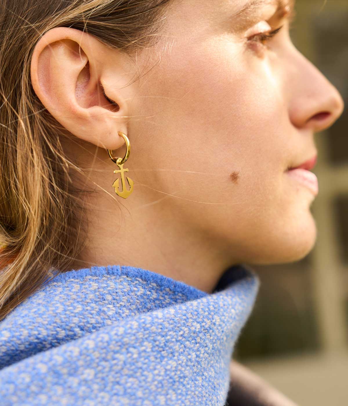 Anna Ancher Anchor Inspired Hoop Earrings