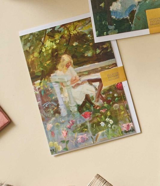 Anna Ancher Greetings Card Girl in the Garden in Summertime