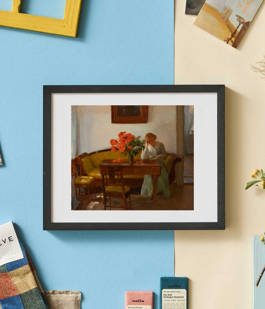 Anna Ancher Print Interior with Red Poppies