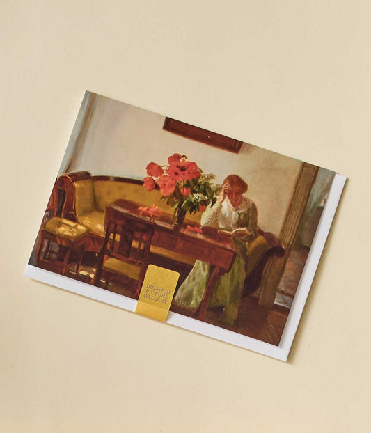 Anna Ancher Greetings Card Interior with Red Poppies