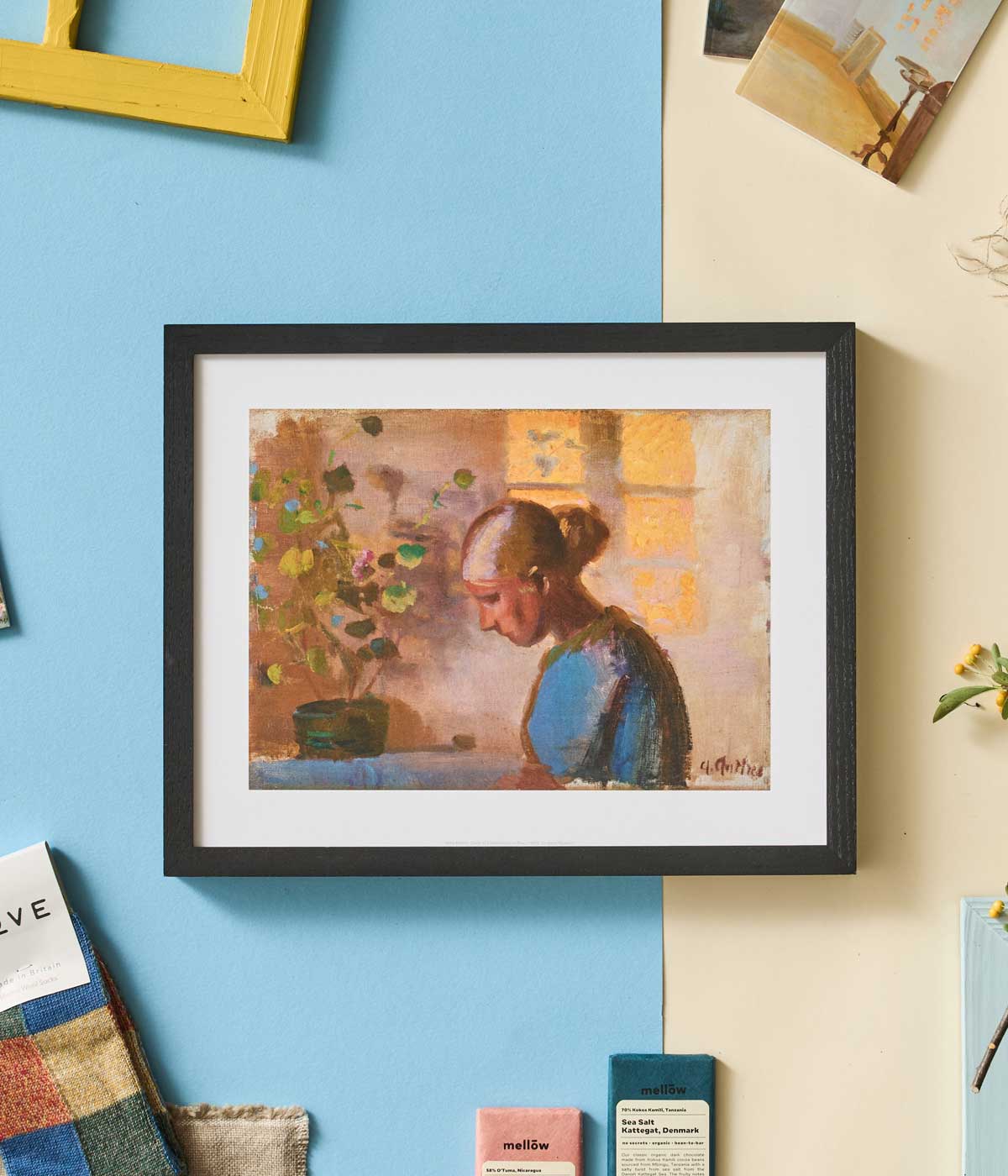 Anna Ancher Print Study of a Seamstress in Blue