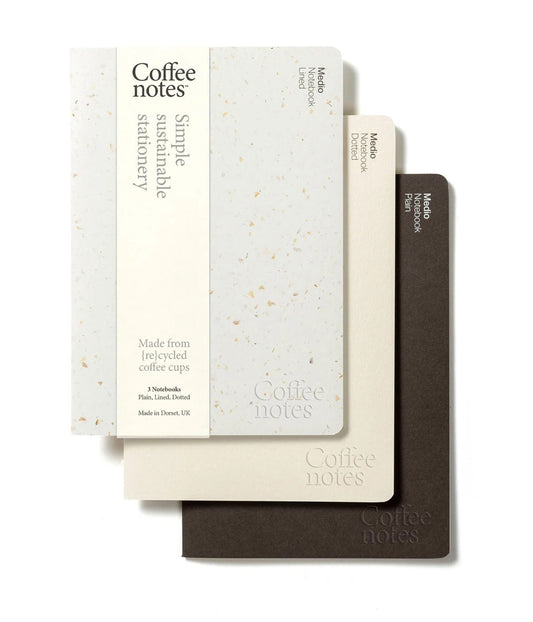 Recycled Coffee Cup A6 Notebook Set of 3