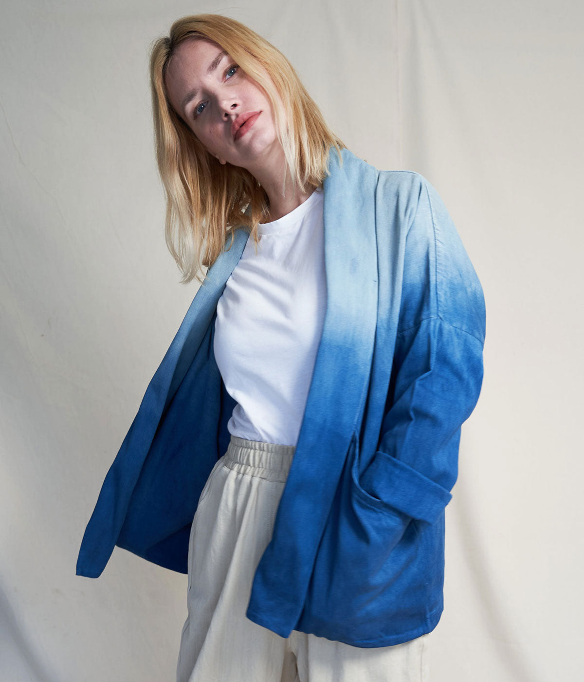 Dip Dyed Organic Denim Studio Jacket