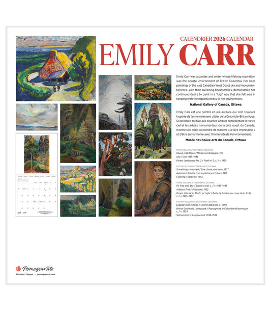 2026 Emily Carr Wall Calendar