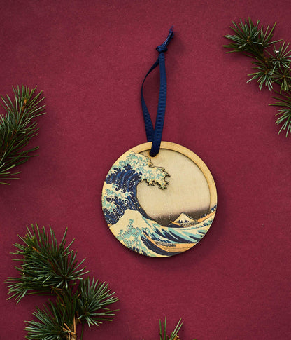 Hokusai Wooden Decoration Great Wave