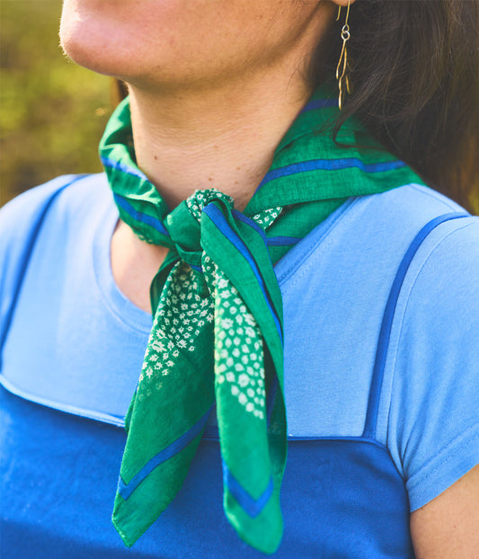 Cotton Bandana Scarf in Ultra Green