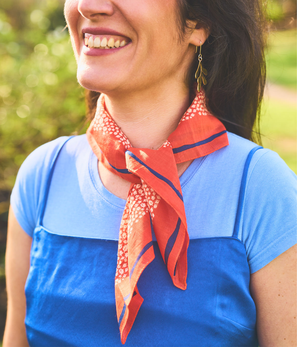 Cotton Bandana Scarf in Red
