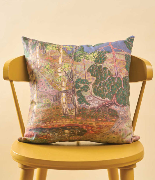 Konrad Mägi Cotton Cushion Cover Norwegian Landscape. Bog Landscape
