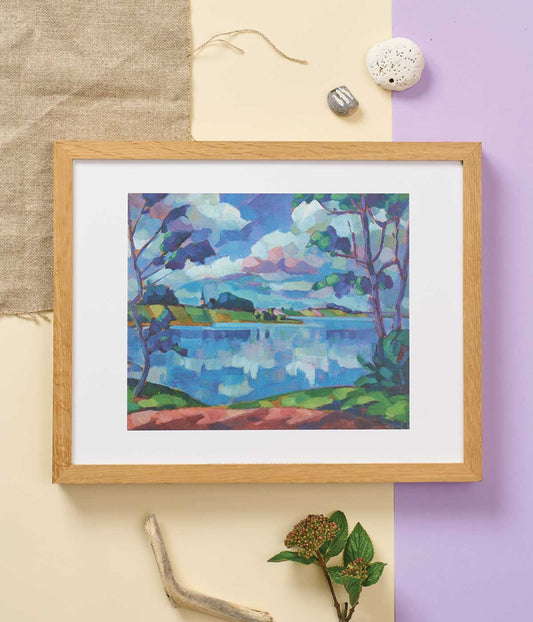 Konrad Mägi Print Lake Saadjärv, Äksi Church