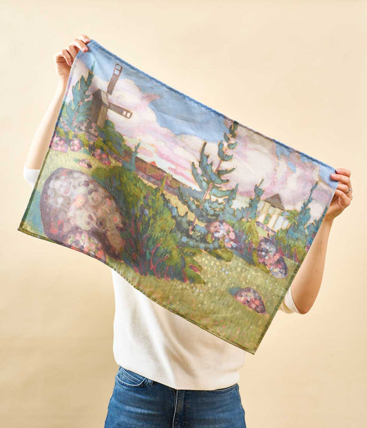 Konrad Mägi Tea Towel Landscape with a Windmill