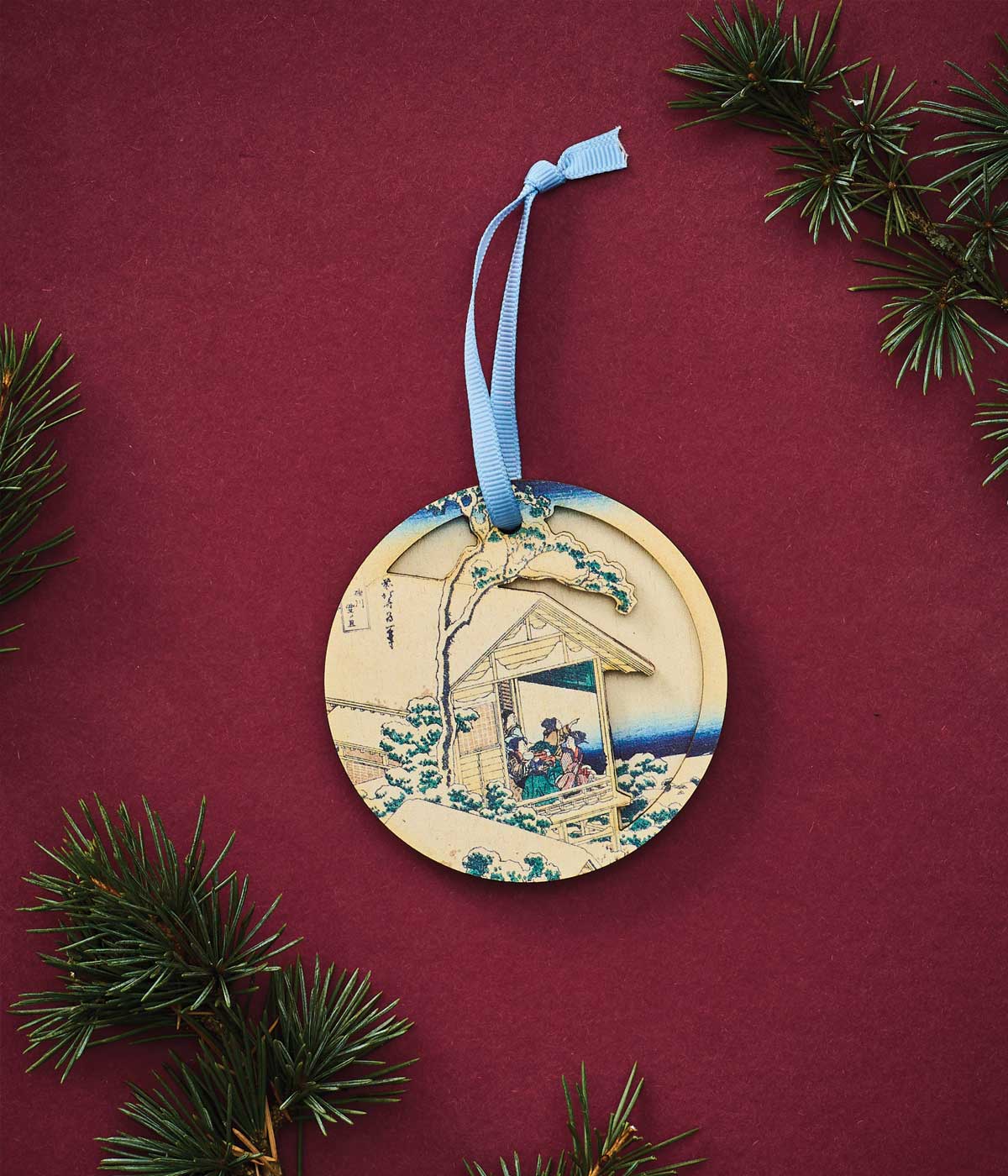 Hokusai Wooden Decoration Morning After Snowfall