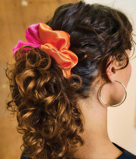 Pink and Orange Oversized Scrunchie