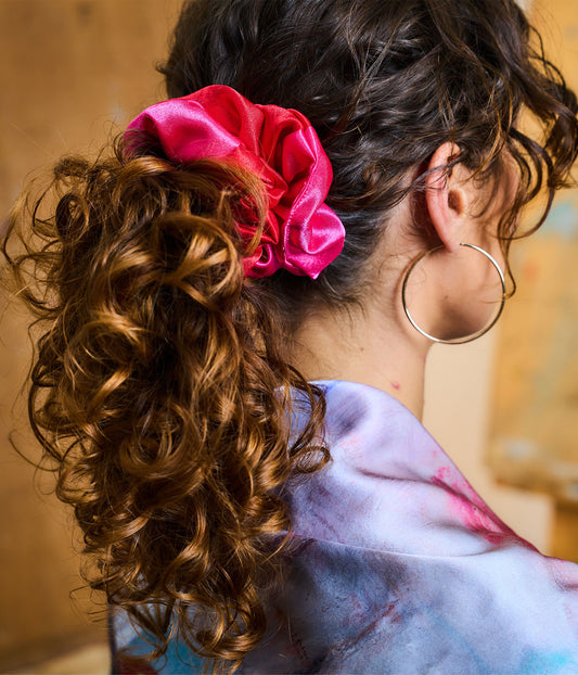 Pink and Red Oversized Scrunchie