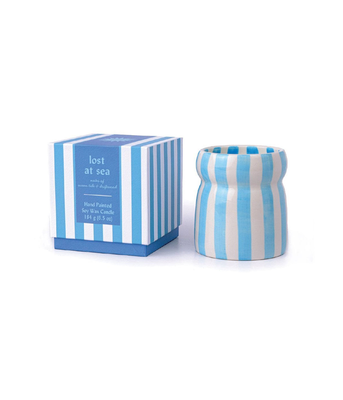 Cabana Striped Ceramic Candle
