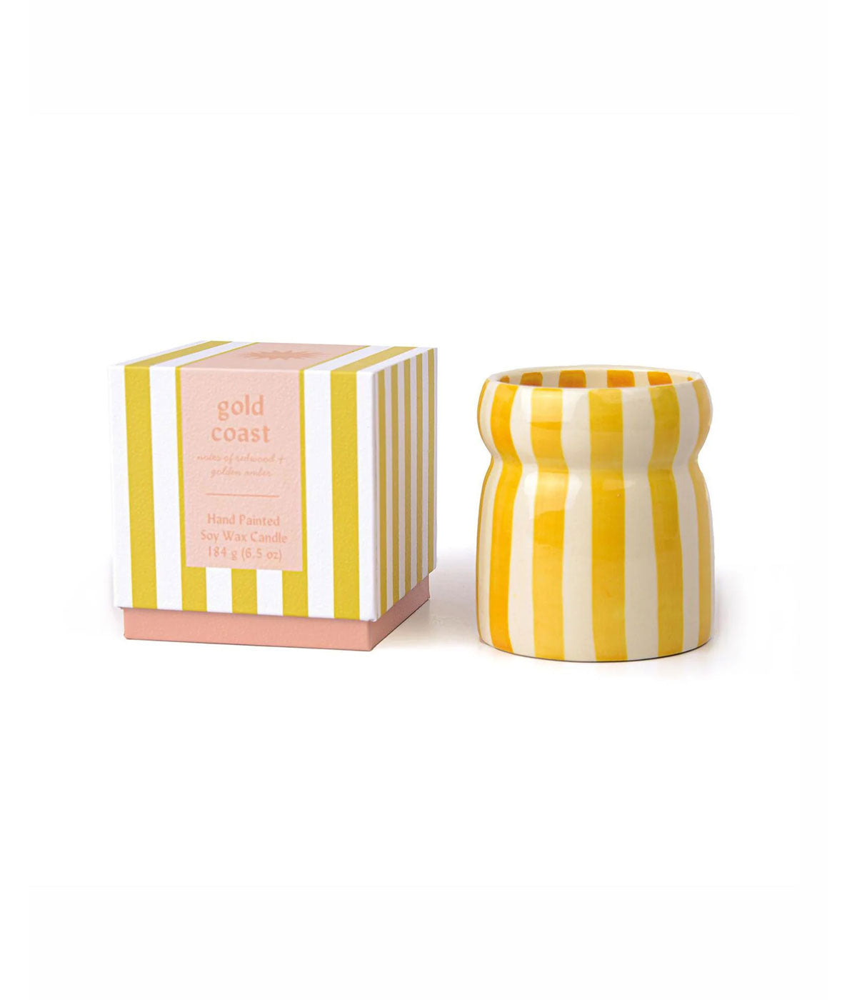 Cabana Striped Ceramic Candle