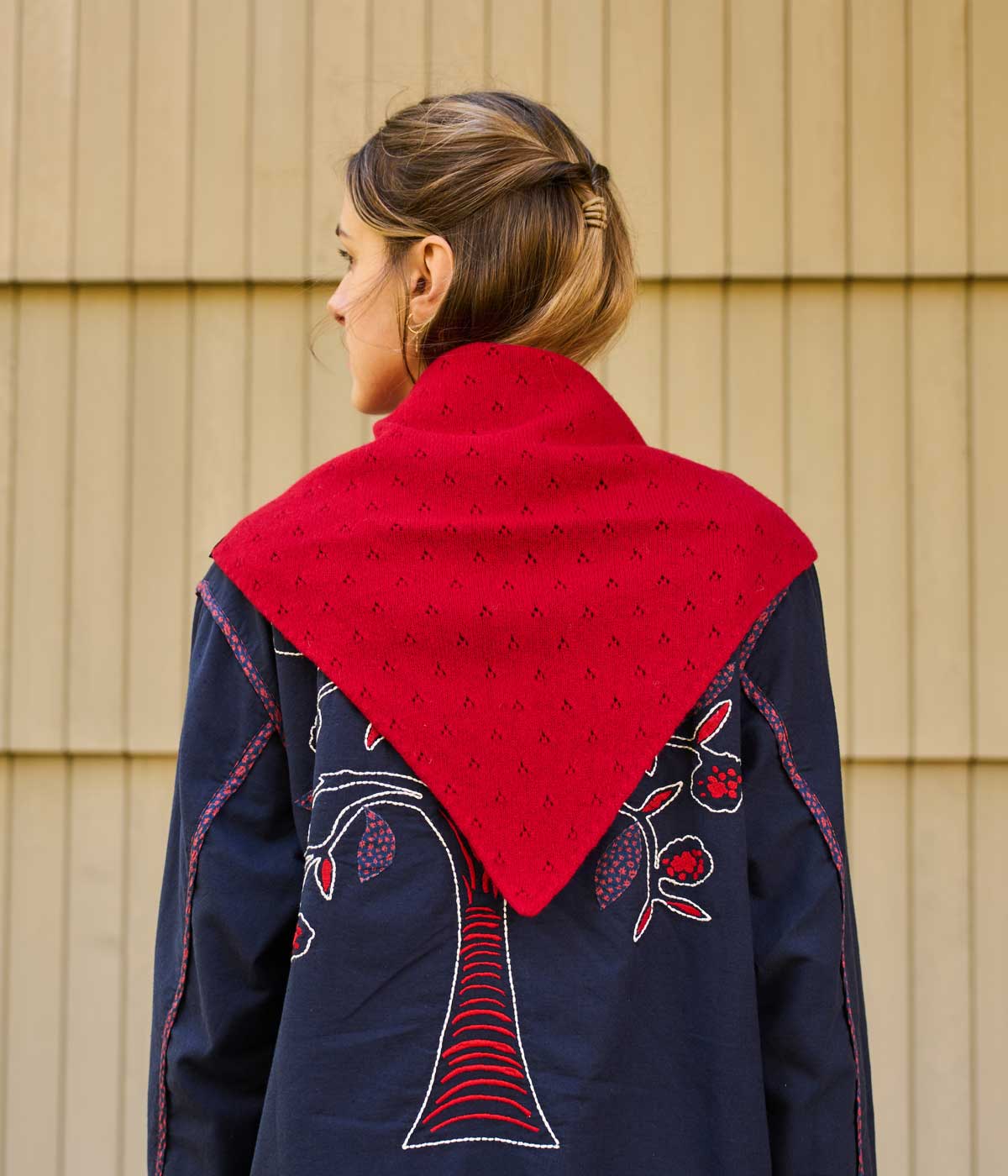 Pointelle Neckerchief Red