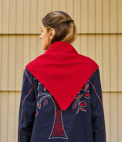 Pointelle Neckerchief Red