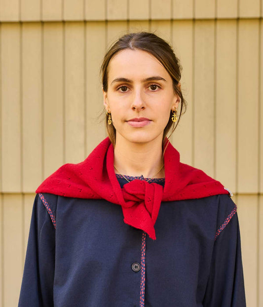 Pointelle Neckerchief Red