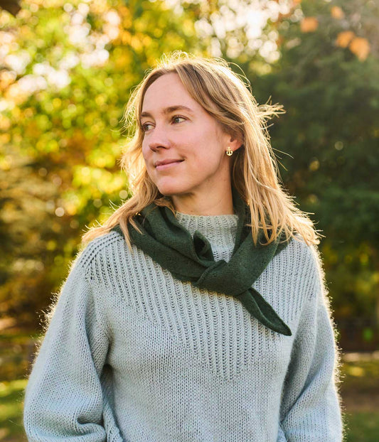 Pointelle Neckerchief Rosemary Green