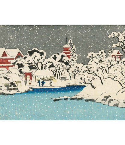 Utagawa Snow on Benten Hill Christmas Card Pack of 6