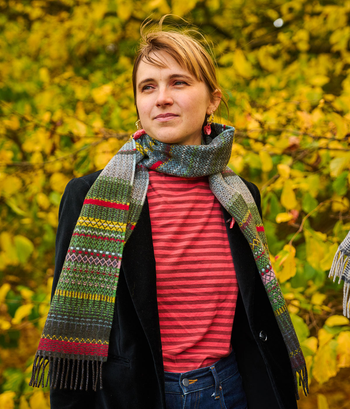Tirzah Garwood Wallace Sewell Lambswool Scarf Green