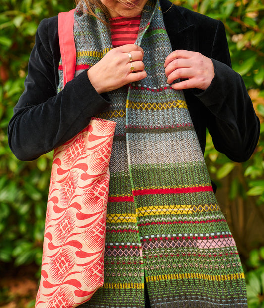 Tirzah Garwood Wallace Sewell Lambswool Scarf Green