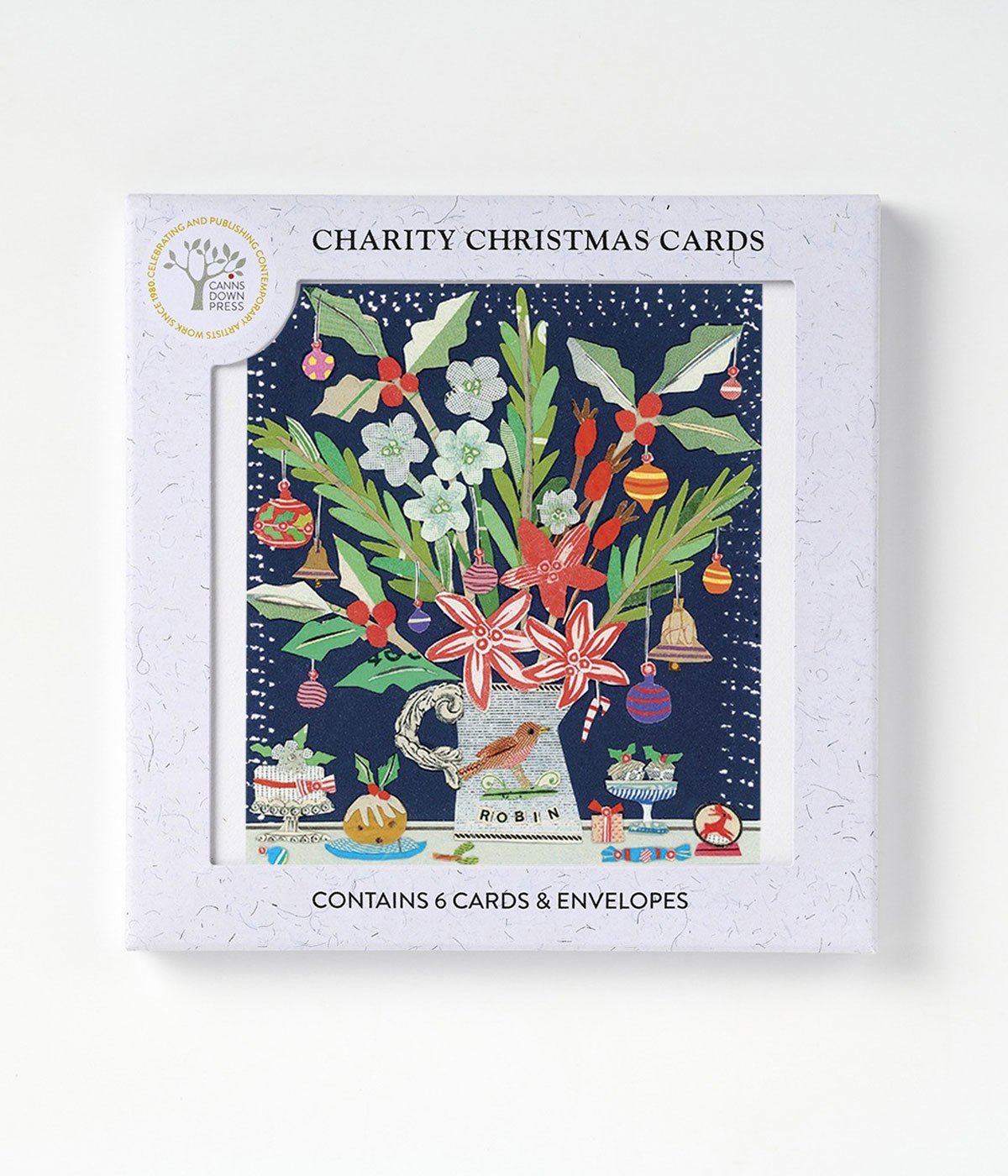 Battle Robin & Mince Pies Christmas Card Pack of 6