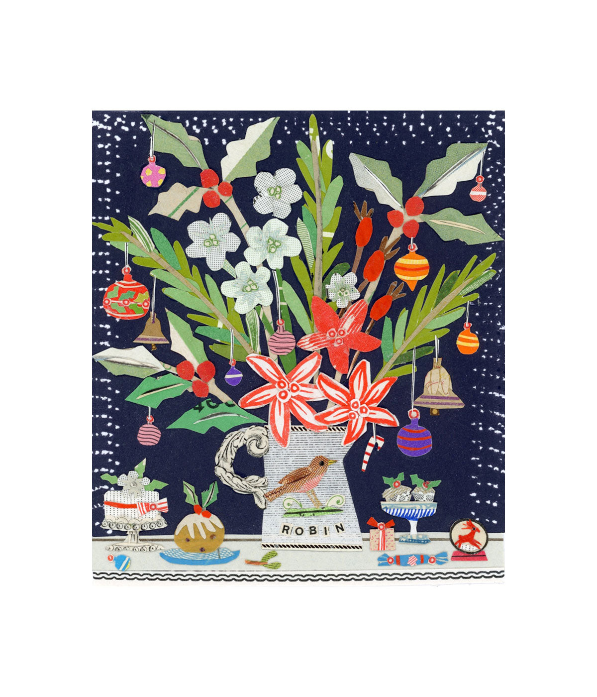 Battle Robin & Mince Pies Christmas Card Pack of 6