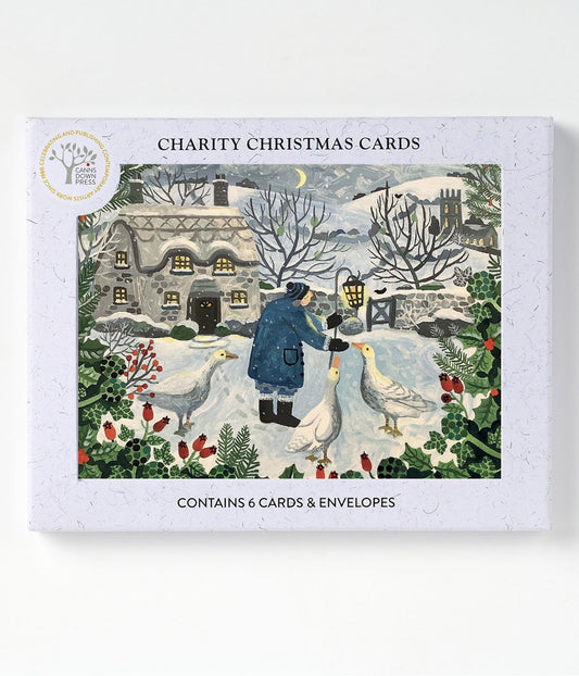 Bowman Geese by Moonlight Christmas Card Pack of 6