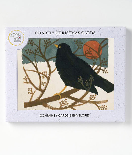Mary Fedden Blackbird In the Snow Christmas Card Pack of 6
