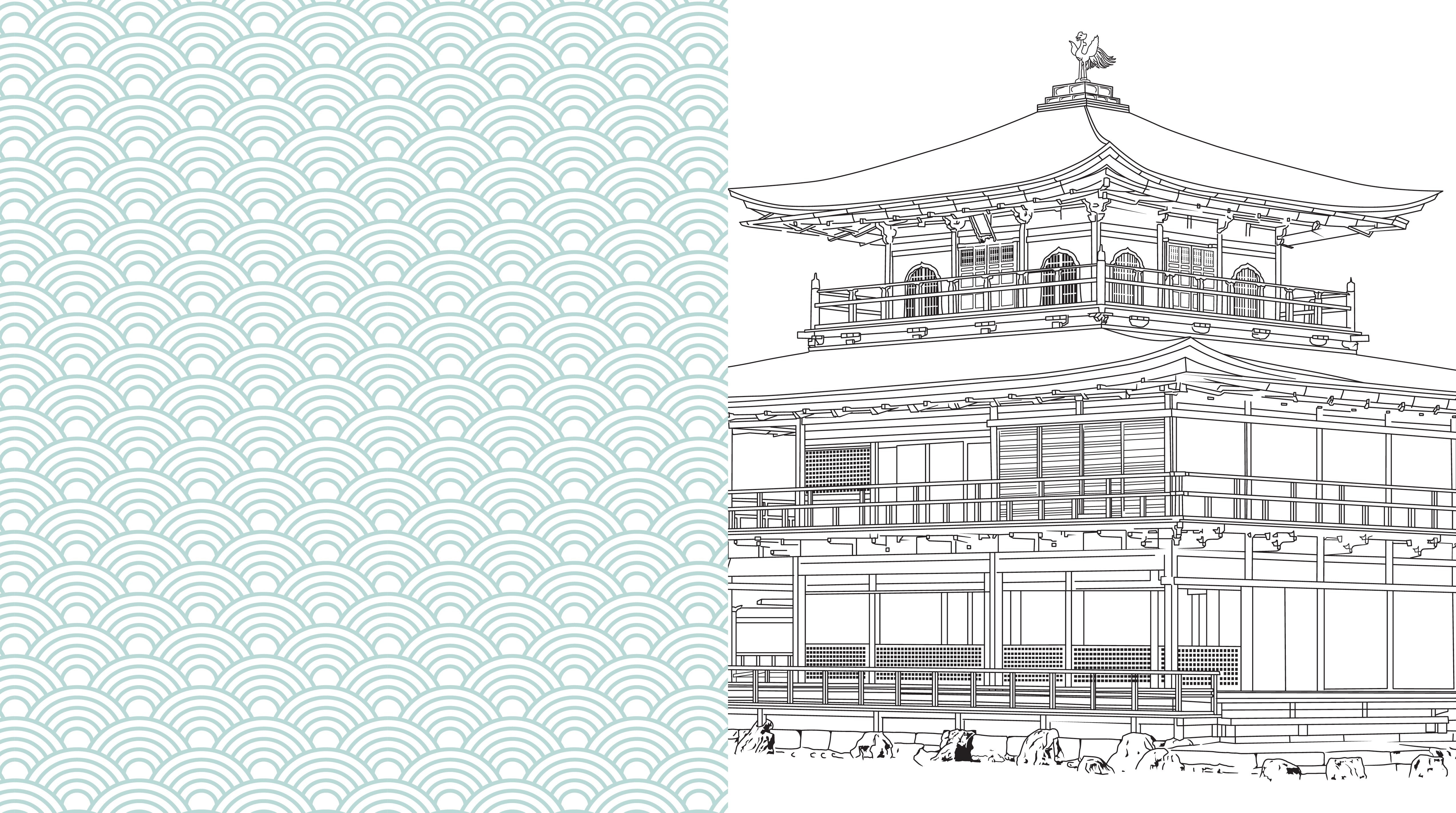 Japanese Folk Art Colouring Book